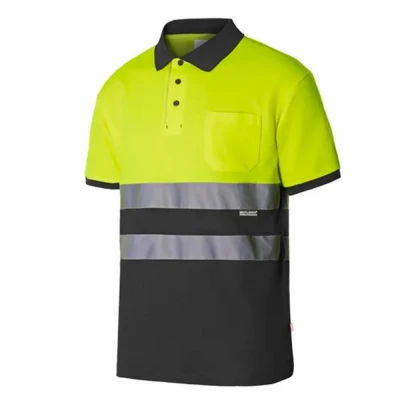 Tricou polo cu mânecă scurtă, din bumbac, de înalt / Velilla / Reflectorizanta