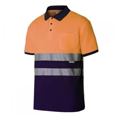 Tricou polo cu mânecă scurtă, din bumbac, de înalt / Velilla / Reflectorizanta