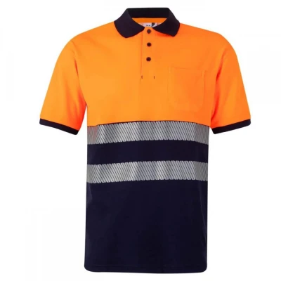 Tricou polo din bumbac, cu mânecă scurtă, de înalt / Velilla / Reflectorizanta