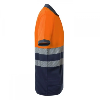 Tricou polo din bumbac, cu mânecă scurtă, de înalt / Velilla / Reflectorizanta