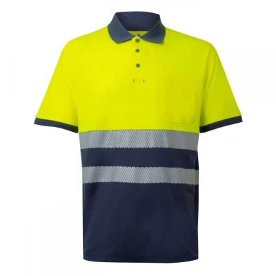 Tricou polo din bumbac, cu mânecă scurtă, de înalt / Velilla / Reflectorizanta