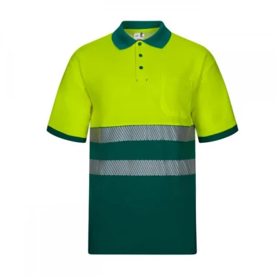 Tricou polo din bumbac, cu mânecă scurtă, de înalt / Velilla / Reflectorizanta