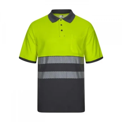 Tricou polo din bumbac, cu mânecă scurtă, de înalt / Velilla / Reflectorizanta
