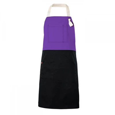Șorț bicolor cu pieptar, diverse culori 404210B / Velilla / HoReCa