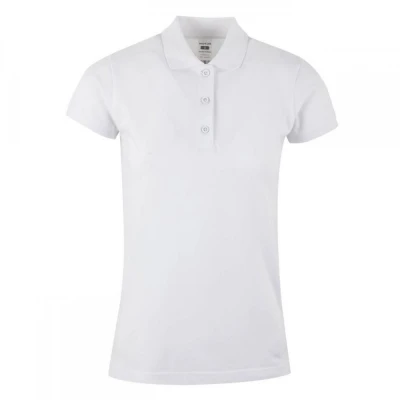 Tricou polo MACKAY WOMAN pentru femei, simplu, alb / Mukua / Tricouri POLO (cu guler si nasturi)