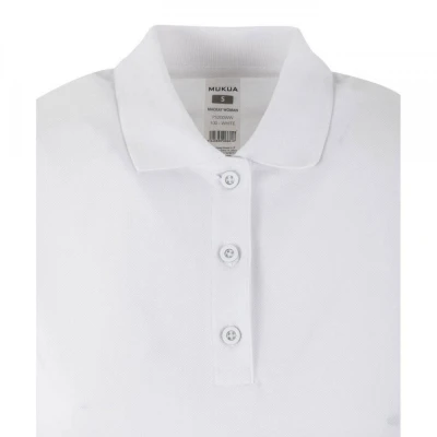 Tricou polo MACKAY WOMAN pentru femei, simplu, alb / Mukua / Tricouri POLO (cu guler si nasturi)