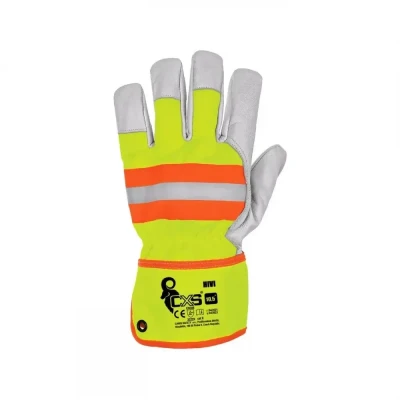 Mănuși de protecție CXS HIVI, combinate / CXS / Piele cu textil