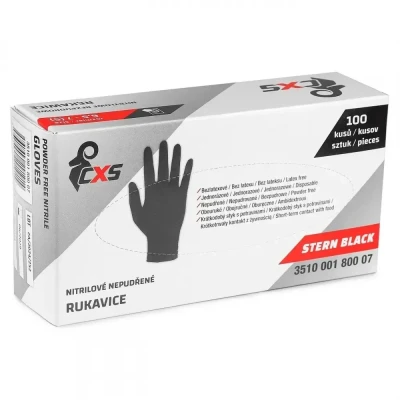 Mănuși de unică folosință CXS STERN BLACK, din nit / CXS / Unica folosinta