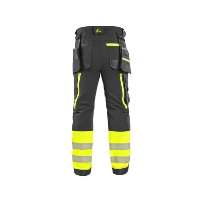 Pantaloni CXS NAOS HV, pentru bărbați, negru-galbe / CXS / Reflectorizanta