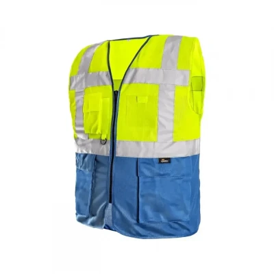 Vestă BOLTON, înaltă vizibilitate, galben-albastru / CXS / Veste semnalizare