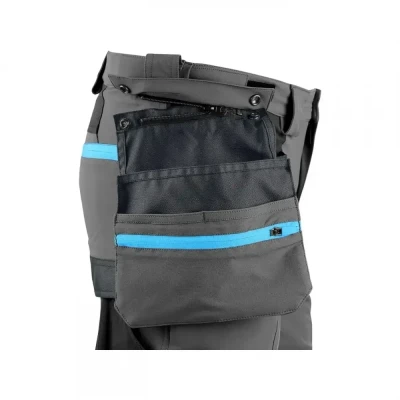Pantaloni CXS NAOS, pentru bărbați, gri-negru, cu  / CXS / Pantaloni salopeta talie