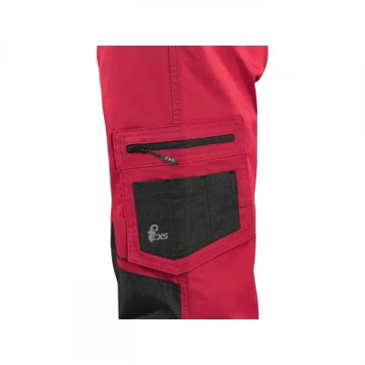 Pantaloni CXS SOLIS FLEX, pentru bărbați, roșu-neg / CXS / Pantaloni salopeta talie