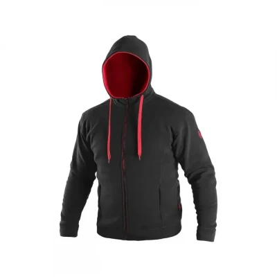 Hanorac CXS HARRISON, pentru bărbați, negru-roșu / CXS / Hanorace, Fleece, Fashion
