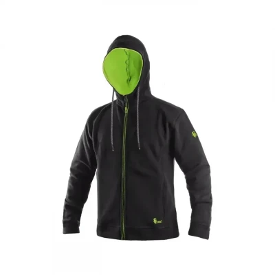 Hanorac CXS HARRISON, pentru bărbați, negru-verde / CXS / Hanorace, Fleece, Fashion