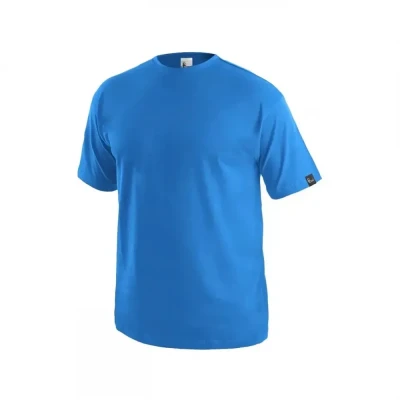 Tricou CXS DANIEL, mânecă scurtă, albastru azur / CXS / Tricouri la baza gatului