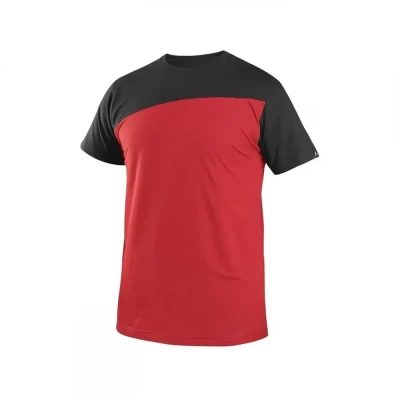 Tricou CXS OLSEN, mânecă scurtă, roșu-negru / CXS / Tricouri la baza gatului