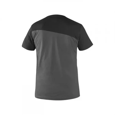 Tricou CXS OLSEN, mânecă scurtă, gri închis-negru / CXS / Tricouri la baza gatului