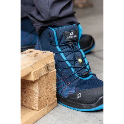 Ghete de protecție LE MANS NAVY MID S3 CR SRC ESD / AboutBlu / Bocanci protectie S3
