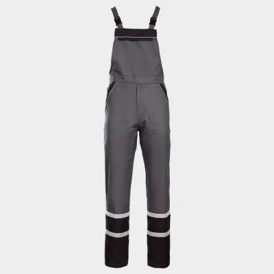 Salopetă de lucru COLLINS VARĂ GRI / Stenso / Pantaloni salopeta cu pieptar