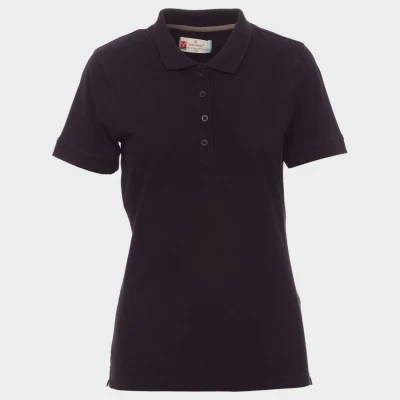 Tricou polo pentru femei PAYPER VENICE NEGRU / Stenso / Tricouri POLO (cu guler si nasturi)