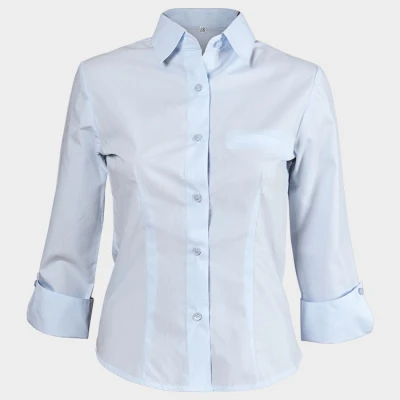 Cămașă pentru femei cu mâneci 3/4 CAMISA ALBASTRU / Stenso / Camasi