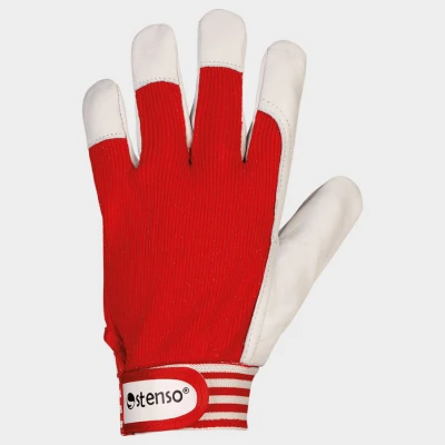 Mănuși din piele și material textil GILT ROȘU / Stenso / Piele cu textil