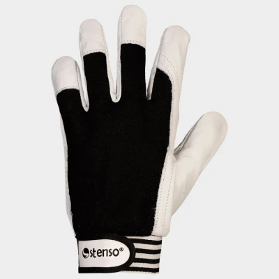 Mănuși din piele și material textil GILT NEGRU / Stenso / Piele cu textil