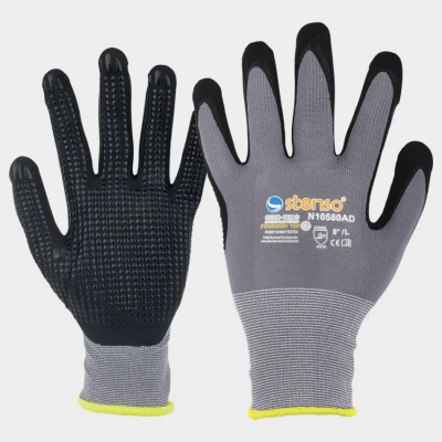 Mănuși imersate in nitril NITRO DOTS / Stenso / Textile impregnate in nitril