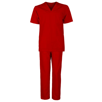 Tunică medicală cu pantaloni M3 ROȘU / Stenso / Sanitara, Asistenti medicali, Curatenie