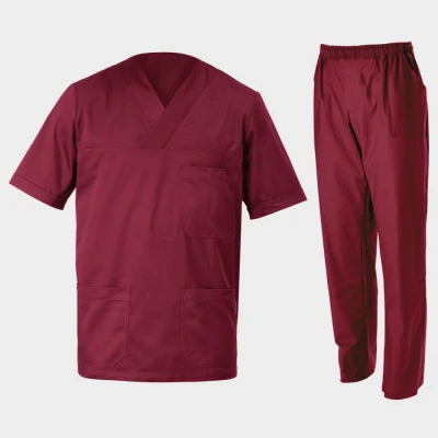 Tunică medicală cu pantaloni M3 BORDEAUX / Stenso / Sanitara, Asistenti medicali, Curatenie