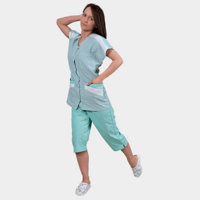 Tunică de lucru pentru femei ZEBRA REZEDA / Stenso / Sanitara, Asistenti medicali, Curatenie