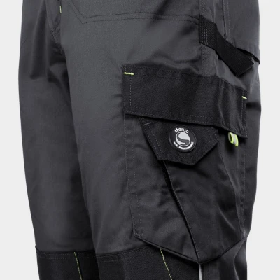 Salopetă de lucru PRISMA SPANDEX GRI/NEGRU / Stenso / Pantaloni salopeta cu pieptar