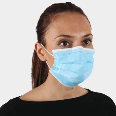 Mască de unică folosință 50 buc SANI EVO - FMN99 - TYPE IIR / Stenso / Semimasti chirurgicale cu 3 pliuri