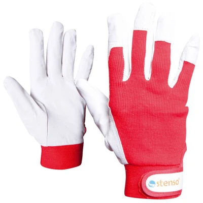 Mănuși din piele și material textil CARD GILT RED / Stenso / Piele cu textil