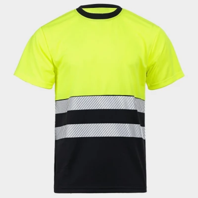 Tricou reflectorizant PRISMA HV GALBEN/NEGRU / Stenso / Reflectorizanta