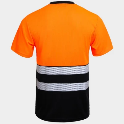 Tricou reflectorizant PRISMA HV PORTOCALIU/NEGRU / Stenso / Reflectorizanta