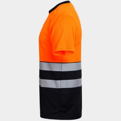 Tricou reflectorizant PRISMA HV PORTOCALIU/NEGRU / Stenso / Reflectorizanta