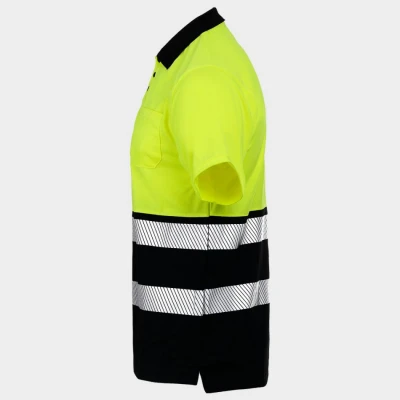 Polo tricou reflectorizant PRISMA HV GALBEN/NEGRU / Stenso / Reflectorizanta