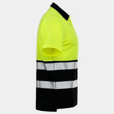 Polo tricou reflectorizant PRISMA HV GALBEN/NEGRU / Stenso / Reflectorizanta