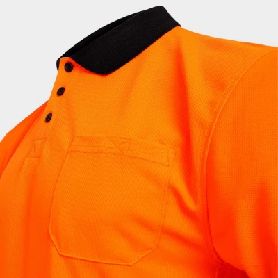 Polo tricou reflectorizant PRISMA HV PORTOCALIU/NEGRU / Stenso / Reflectorizanta