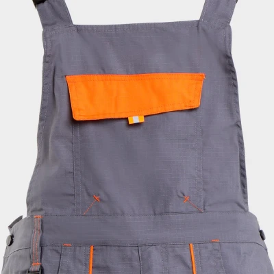 Salopetă de lucru PRISMA VARĂ GRI/PORTOCALIU / Stenso / Pantaloni salopeta cu pieptar