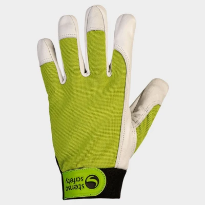 Mănuși din piele și material textil GILT GREEN / Stenso / Piele cu textil