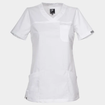 Tunică medicală pentru femei VICTORIA ALB / Stenso / Sanitara, Asistenti medicali, Curatenie