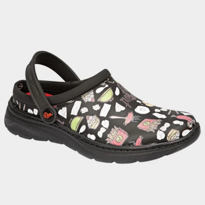 Saboți sanitari DIAN JAVEA NEGRO ESTAMPADO OB E A SRC / Stenso / Incaltaminte medicala