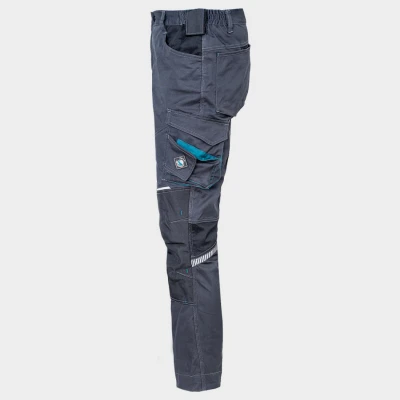 Pantaloni de lucru REVOLT 4STRETCH GREY/BLACK/PETROL / Stenso / Pantaloni salopeta talie
