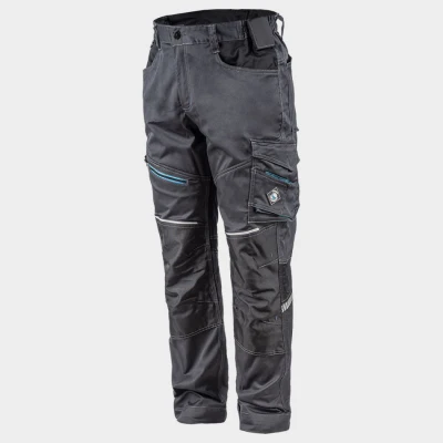 Pantaloni de lucru REVOLT 4STRETCH GREY/BLACK/PETROL / Stenso / Pantaloni salopeta talie