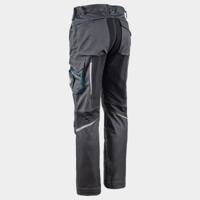 Pantaloni de lucru REVOLT 4STRETCH GREY/BLACK/PETROL / Stenso / Pantaloni salopeta talie