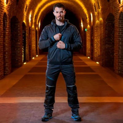 Jachetă de lucru REVOLT 4STRETCH GRI/NEGRU/PETROL / Stenso / Jachete softshell