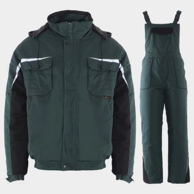 Costum de lucru KASTOR IARNĂ VERDE BUMBAC / Stenso / Costume vatuite, de iarna