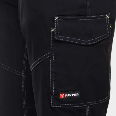 Pantalon de lucru PAYPER WORKER STRETCH NEGRU / Stenso / Pantaloni salopeta talie